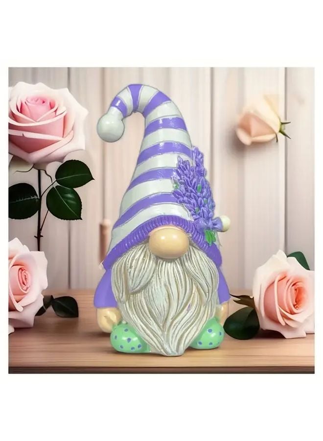 Lavender Love Gnome Couple Cartoon Cowboy Resin Decorative Ornaments For Bedroom Entrance - Image 4
